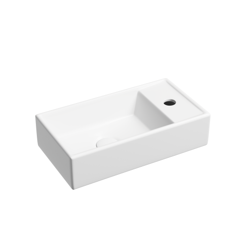 картинка CN6051LMW Умывальник подвесной прямоугольный (чаша слева, отверстие под смеситель справа) цвет белый от магазина Сантехстрой