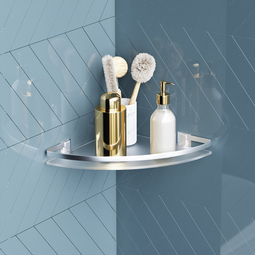 картинка A7456100  Sense L Полка  угловая стеклянная, алюминий от магазина Сантехстрой