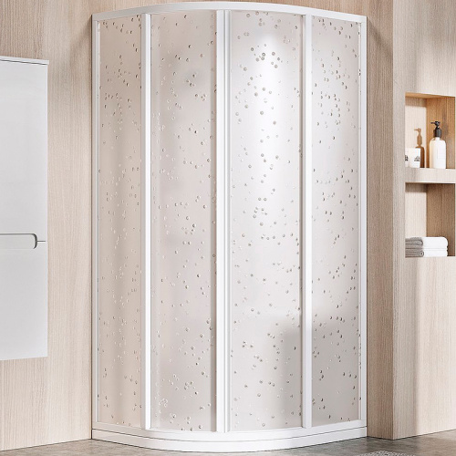 картинка Душевой уголок Ravak Supernova SKCP4-90 90x90 3117O10211 профиль Белый витраж пластик Pearl от магазина Сантехстрой