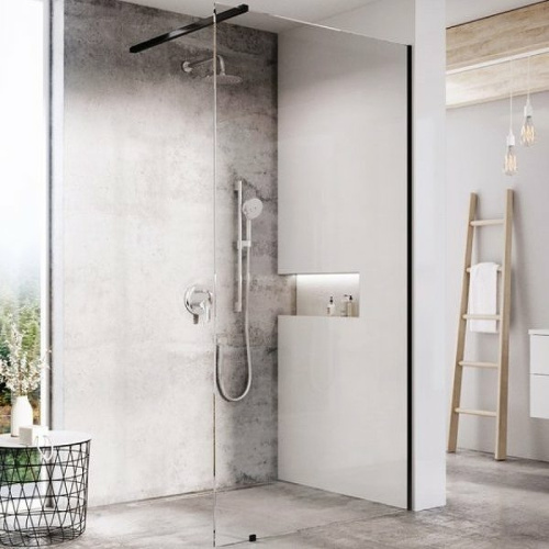картинка Душевая перегородка Ravak Walk-In Wall 110 GW9WD0300Z1 профиль Черный стекло Transparent от магазина Сантехстрой