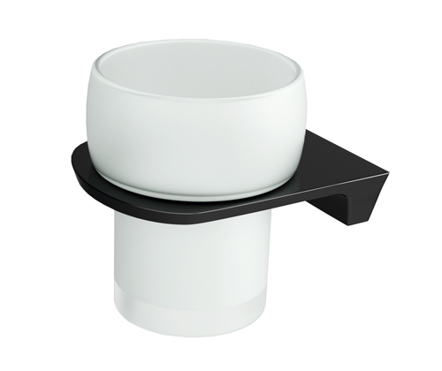 картинка Стакан для зубных щеток WasserKRAFT Glan K-5128 Черный глянцевый от магазина Сантехстрой