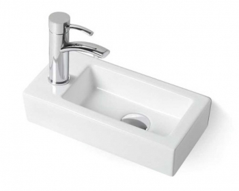 картинка Раковина подвесная Vincea VBS-133L левая 37х18 см, белый от магазина Сантехстрой