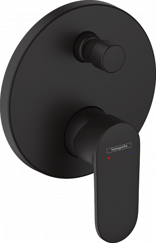 фото смеситель для ванны с душем hansgrohe vernis blend, матовый чёрный (71467670)