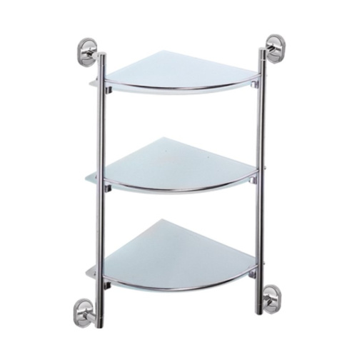 картинка Полка стеклянная угловая Haiba хром (HB1907-3) от магазина Сантехстрой