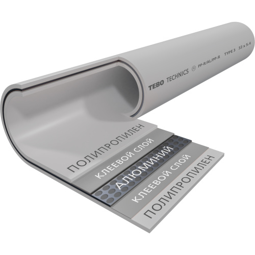 картинка Труба TEBO SDR6 (PN20) 32x5,4 армированная в центре перфор. алюмин. сер. PP-R метр (4/40) от магазина Сантехстрой