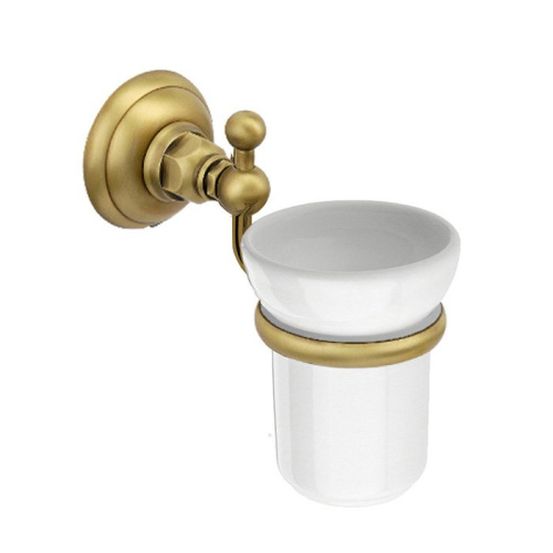 картинка Nicolazzi Accessori Стакан подвесной, цвет: Bronze Plated/белый от магазина Сантехстрой