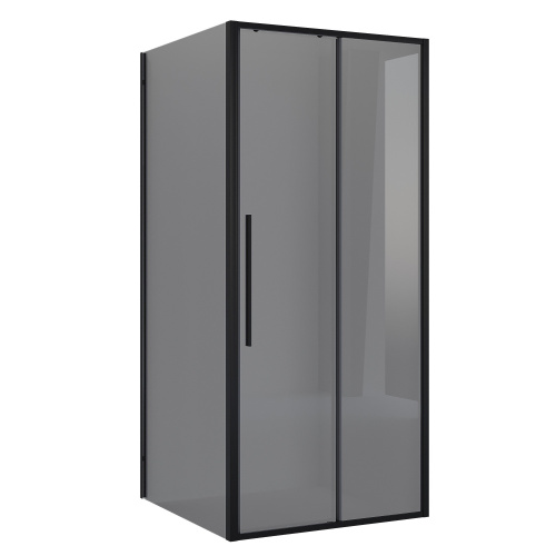 картинка Душевое ограждение Niagara Nova NG-85-11TB-TB100-34 (110х100х195) прямоугольник,черный матовый,дверь раздвижная,стекло тонированное,2 места от магазина Сантехстрой