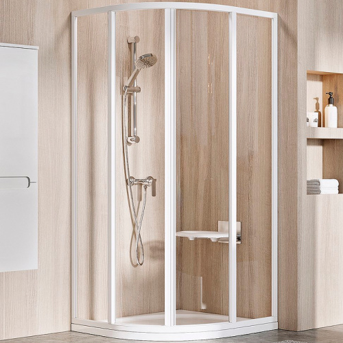 картинка Душевой уголок Ravak Supernova SKCP4-90 90x90 3117O102Z1 профиль Белый стекло Transparent от магазина Сантехстрой