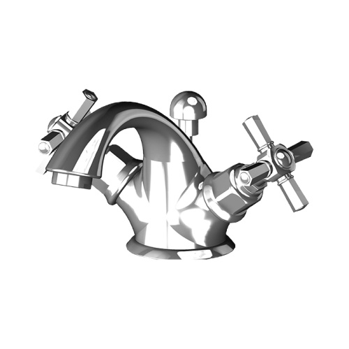 картинка GATTONI TRD Смеситель для раковины на 1 отверстие, ручки Paris, высота излива 65 мм., с донным клапаном, цвет хром от магазина Сантехстрой