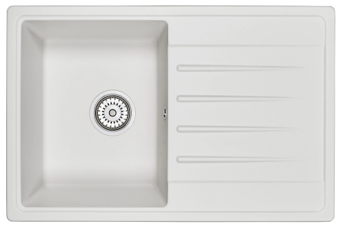 картинка Кухонная мойка GRANULA Standart (7602, БЕЛЫЙ) от магазина Сантехстрой