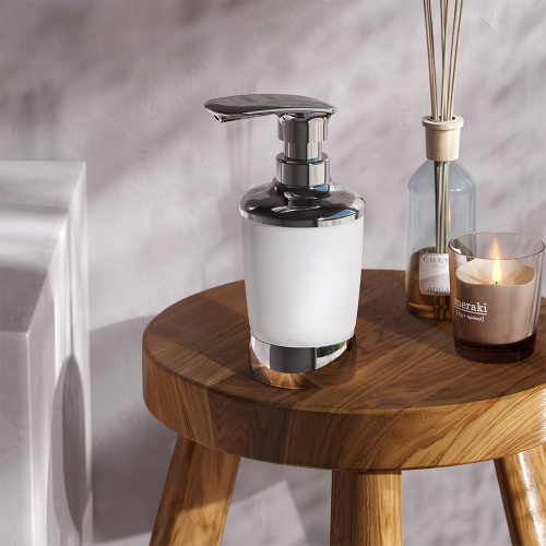 картинка A3031900 Sensation, Стеклянный диспенсер для жидкого мыла, отдельно стоящий, хром, шт от магазина Сантехстрой