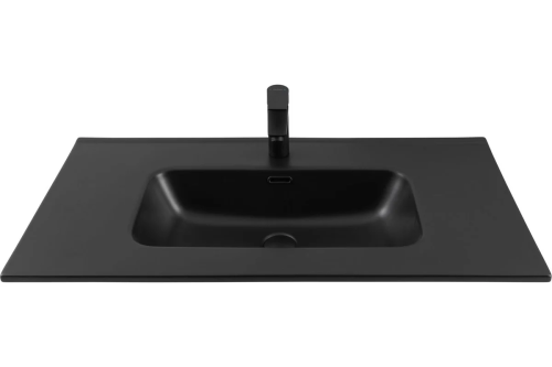 картинка Раковина-столешница Aquanet Flat 90 черный матовый 00329256 от магазина Сантехстрой