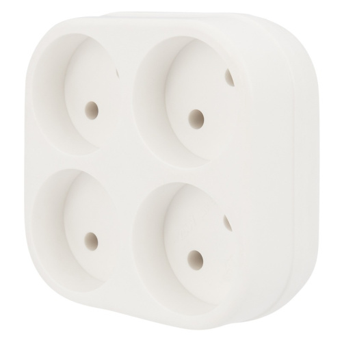 картинка Четверник электрический 6А без заземления,  белый REXANT от магазина Сантехстрой