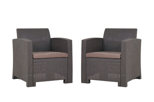 картинка B:Rattan Arizona b:rattan, Кресло (2шт.), венге (2 подушки) от магазина Сантехстрой