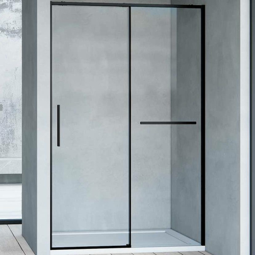 картинка Душевая дверь Vincea Slim Soft 150 VDS-1SS150CLB профиль Черный стекло прозрачное от магазина Сантехстрой