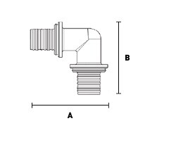 картинка Угольник 90° Ø20 ELSEN, латунь от магазина Сантехстрой