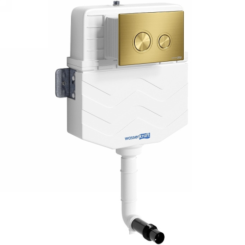 картинка Смывной бачок WasserKRAFT Aller 10TLT.031.ME.MG01 для унитаза с клавишей смыва Золото матовое от магазина Сантехстрой