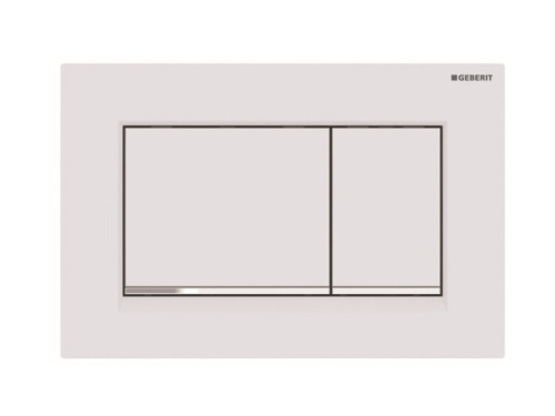 картинка Клавиша смыва, Geberit, Sigma30, для унитаза, шгв 246*12*164, цвет-белый матовый/хром глянцевый/белый матовый от магазина Сантехстрой