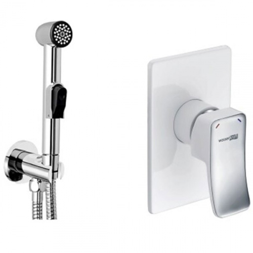 картинка Гигиенический душ со смесителем WasserKRAFT Aller A010656WHITE Хром Белый от магазина Сантехстрой