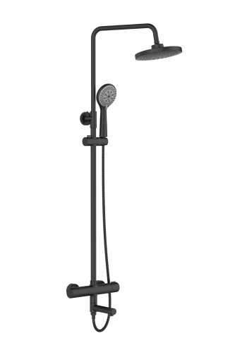 картинка Душевая система Orange Thermo T02S3-911b термостат с изливом, черный матовый от магазина Сантехстрой