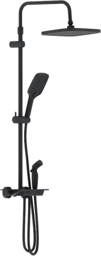 картинка 953770300 Gala ДС с ванно-душевым ТМС смесителем-полкой и гиг.душем, чёрный от магазина Сантехстрой