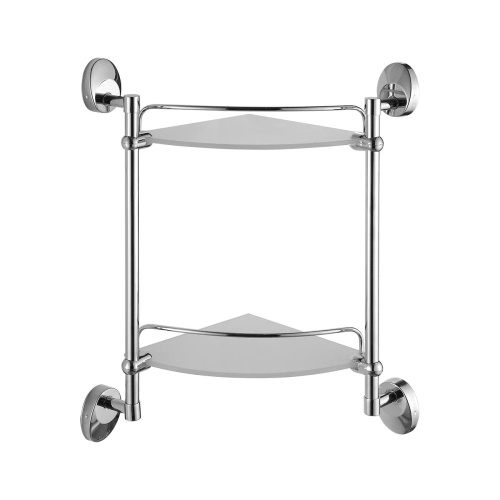 картинка Полка стеклянная угловая Haiba хром (HB1607-2) от магазина Сантехстрой