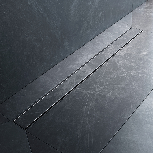 картинка W02SC-U11-090-04SB PrimeFlow Трап для душа линейный универс затвор Tile 90см цвет сталь мат от магазина Сантехстрой