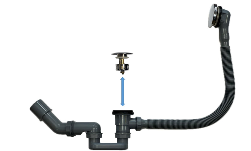 картинка Сифон автоматический ALBA SPA E1 для ванны от магазина Сантехстрой