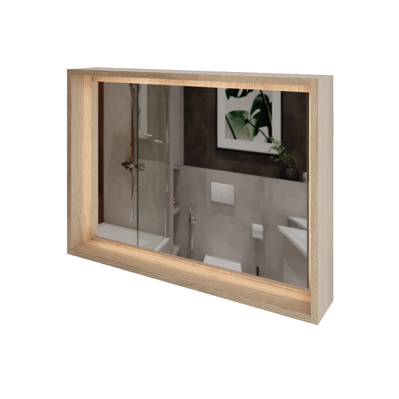 картинка Полка с зеркалом Парма, Дуб 80 от магазина Сантехстрой