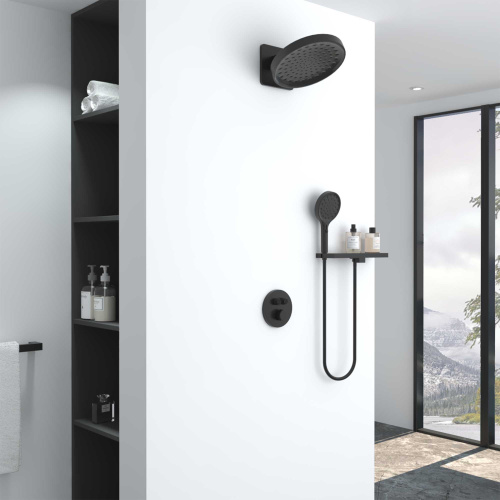 картинка Душевой комплект Inspire VSFW-3I22MT3RMB встраиваемый, термостатический, двухрежимный, черный от магазина Сантехстрой