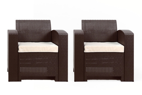 картинка B:Rattan Rattan premium, комплект из 2-х кресел в цвете венге с подушками от магазина Сантехстрой
