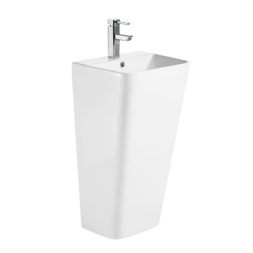 картинка Раковина напольная Azario FRETTA SQUARE 38х44х83.5 Белый (AZ-302) от магазина Сантехстрой