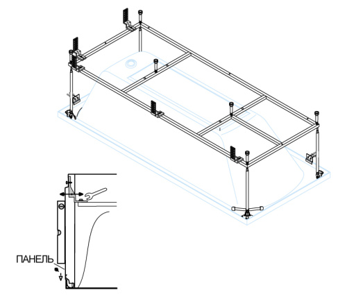 картинка Металлический каркас CEZARES ECO-155-70-MF-R от магазина Сантехстрой