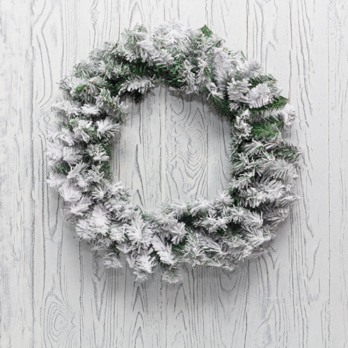 картинка Заснеженный еловый венок NEON-NIGHT Ø 60 см,  ПВХ от магазина Сантехстрой