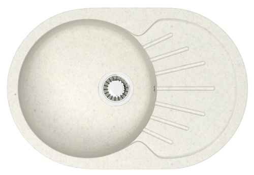 картинка Кухонная мойка AZARIO Flora 730x450x215 искусственный мрамор, цвет хлопок (CS00079914) от магазина Сантехстрой