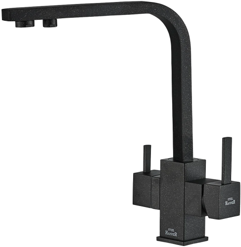 картинка смеситель для кухни zorg steel hummer sh 905 black черный металлик
