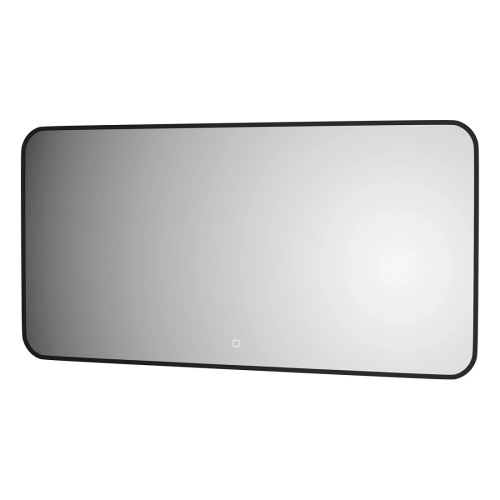 картинка Зеркало Defesto AURA DF 2968SH 120х60 см, с LED-подсветкой, сенсорный выключатель, нейтральный белый свет, рама черная от магазина Сантехстрой