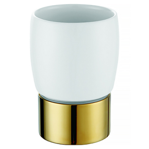 картинка Стакан керамический Azario ELVIA настольный, золото (AZ-126AG) от магазина Сантехстрой
