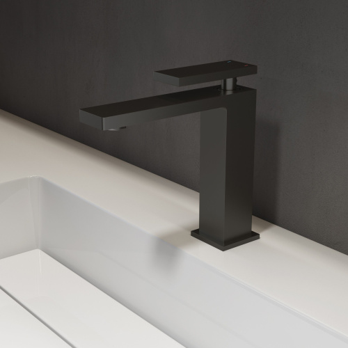 фотография смеситель для раковины dice vbf-2ds1mb, черный