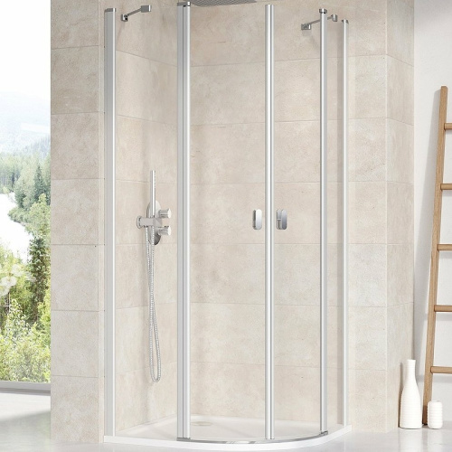 картинка Душевой уголок Ravak Chrome CSKK4 80x80 3Q140U00Z1 профиль Сатин стекло Transparent от магазина Сантехстрой