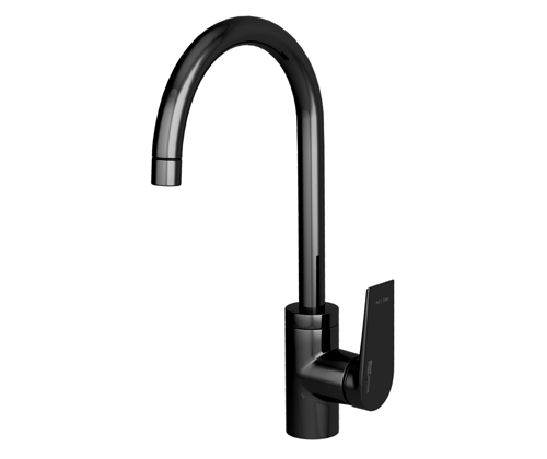 картинка смеситель для кухни wasserkraft glan 6607 черный глянцевый