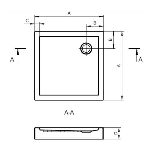 картинка Душевой поддон Santek ПАЛЕРМО, акрил, квадрат 80х80 белый от магазина Сантехстрой