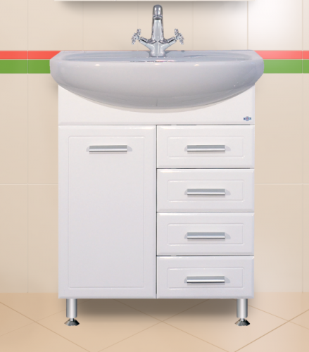 Тумба с раковиной Misty Э-Сте01065-01К4Я/mst-1.wh11.0.174