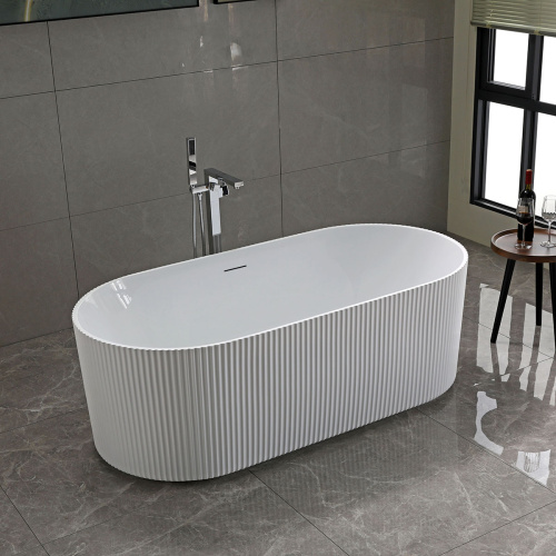 картинка Ванна акриловая Vincea VBT-426-1700, цвет белый, щелевой перелив, слив хром от магазина Сантехстрой