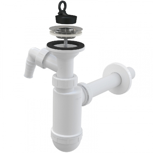 картинка Сифон для раковины Alcadrain A410P Хром от магазина Сантехстрой