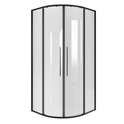 картинка Душевое ограждение Niagara Nova NG-6826-34ВLACK (90х90х195) четверть круга,черный матовый,двери раздвижные,стекло прозрачное,1 место от магазина Сантехстрой