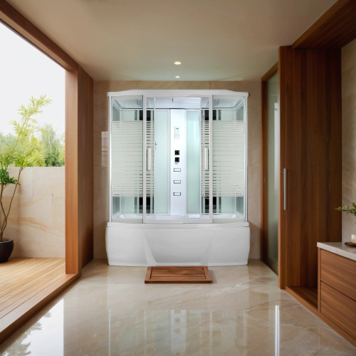 картинка Душевая кабина Loranto CS 77-4 150x85x215 с тропическим душем, раздвижная дверь, белый профиль (CS00054497) от магазина Сантехстрой