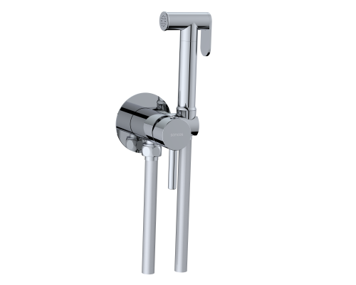 картинка Гигиенический душ SANCOS Start со смесителем, c внутренней частью, цвет хром глянцевый, встраиваемый, настенный от магазина Сантехстрой