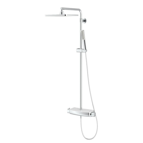 картинка Душевая стойка Mira с термостатом, белое стекло от магазина Сантехстрой