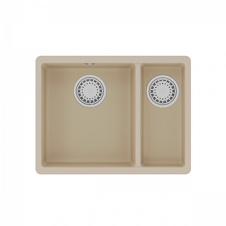 картинка Кухонная мойка Lemark SINARA 550.2-U подстольного монтажа с доп.чашей из кварцгранита цвет: Бежевый (9910080) от магазина Сантехстрой
